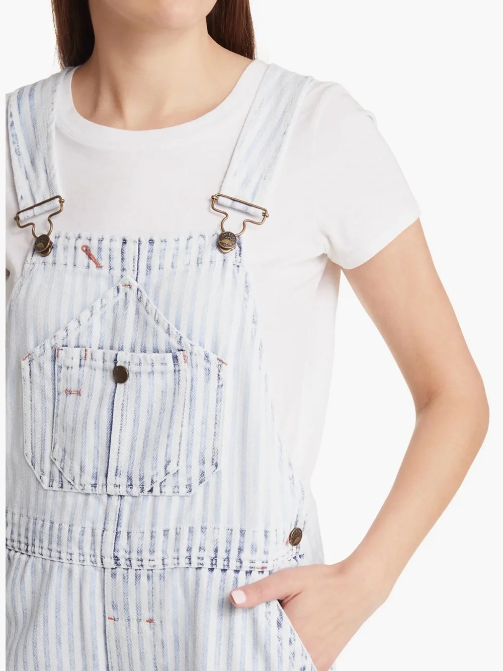 Faherty Topsail Stripe Straight Leg Overalls